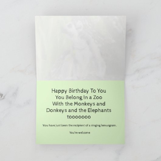 「Lemur-Gram」誕生日・カード カード (内部)