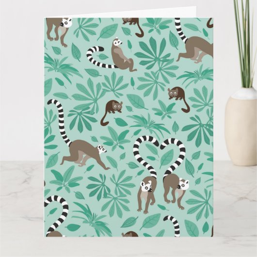 Lemur love mint leaves カード (正面)