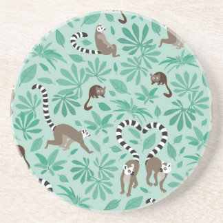 Lemur love mint leaves コースター
