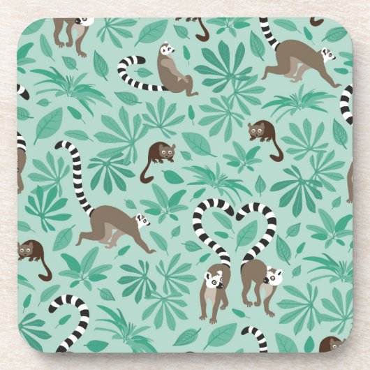 Lemur love mint leaves コースター (正面)