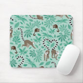 Lemur love mint leaves マウスパッド (マウス)