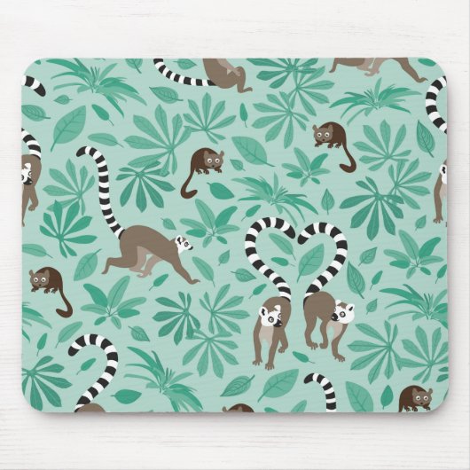 Lemur love mint leaves マウスパッド (正面)
