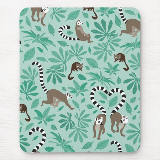 Lemur love mint leaves マウスパッド (正面)