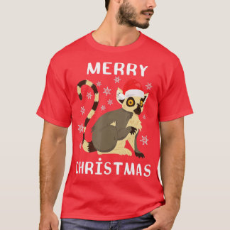 Lemur Santa Merry Christmas Lemur lover Cute Anima Tシャツ