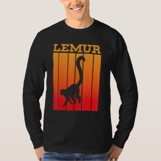 Lemur Shadow Silhouette At Sunset Tシャツ