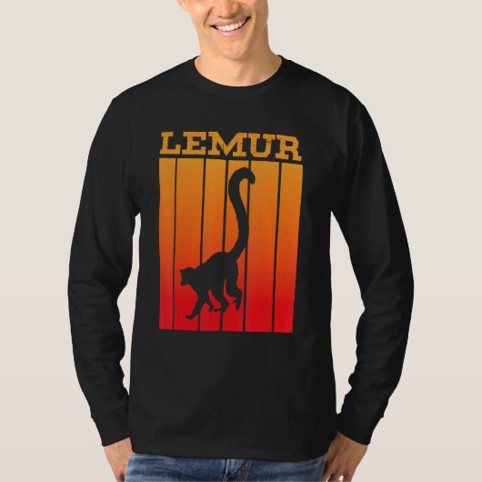 Lemur Shadow Silhouette At Sunset Tシャツ (正面)