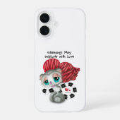 Lemur Whispers of Love – Surprise Heart iPhone 16ケース (裏面)