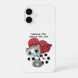 Lemur Whispers of Love – Surprise Heart iPhone 16ケース