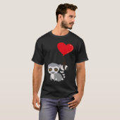 Lemur With Heart Balloon Valentines Day Love Boys Tシャツ (正面フル)