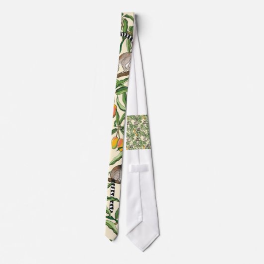 lemursとbranches mangoシームレスなパターン ネクタイ (裏面)