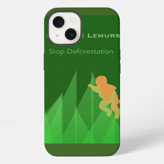 Lemursを救って下さい iPhoneケース (裏面)