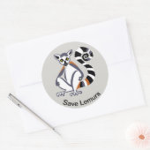 LEMURS -救自然 – 野生生物 – マダガスカル ラウンドシール (封筒)