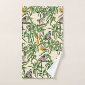 lemurs and branches mango seamless pattern バスタオルセット (ハンドタオル)