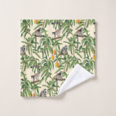 lemurs and branches mango seamless pattern バスタオルセット (ウォッシュタオル)