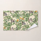 lemurs and branches mango seamless pattern バスタオルセット (ハンドタオル)