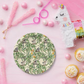 lemurs and branches mango seamless pattern   ペーパープレート (パーティー)