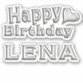 Lena Happy Birthday silver Aufkleber Sticker シール (正面)