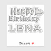Lena Happy Birthday silver Aufkleber Sticker シール (シート)