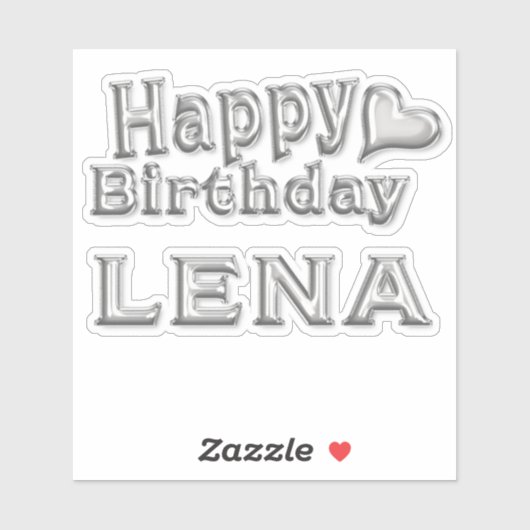 Lena Happy Birthday silver Aufkleber Sticker シール (シート)