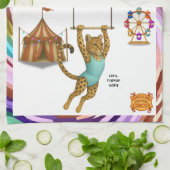 Lena leopard trapeze artist キッチンタオル (折り畳み)