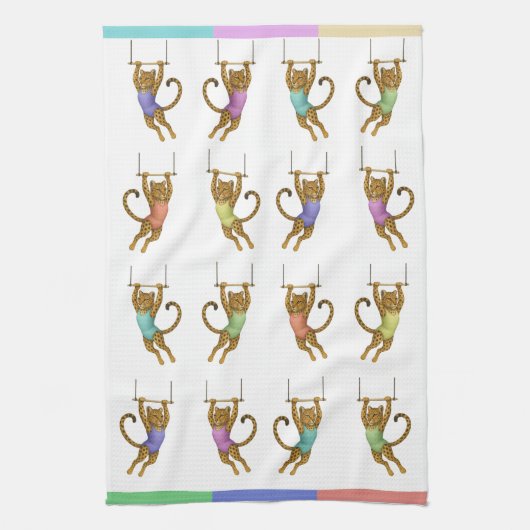 Lena leopard trapeze artist キッチンタオル (縦)