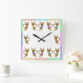 Lena leopard trapeze artist スクエア壁時計 (ホーム)