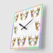 Lena leopard trapeze artist スクエア壁時計 (傾斜)