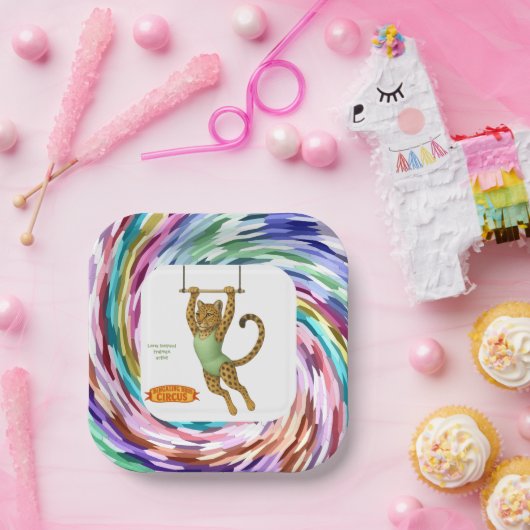 Lena leopard trapeze artist ペーパープレート (パーティー)
