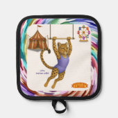 Lena leopard trapeze artist 鍋敷き (正面)