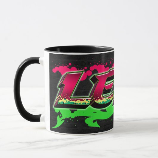 Lena Vorname Name Graffiti red green Tasse マグカップ (左)