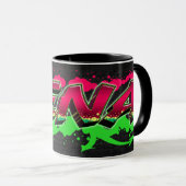 Lena Vorname Name Graffiti red green Tasse マグカップ (正面右)