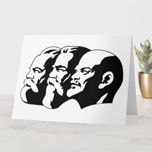 Lenin, Marx, Engels, Soviet Union, Communism カード (小さな植物)