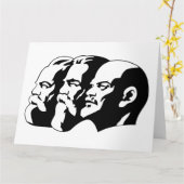 Lenin, Marx, Engels, Soviet Union, Communism カード (黄色い花)