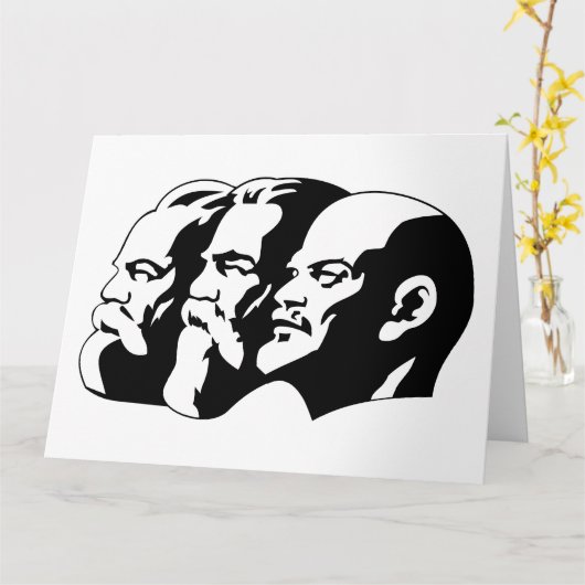 Lenin, Marx, Engels, Soviet Union, Communism カード (黄色い花)