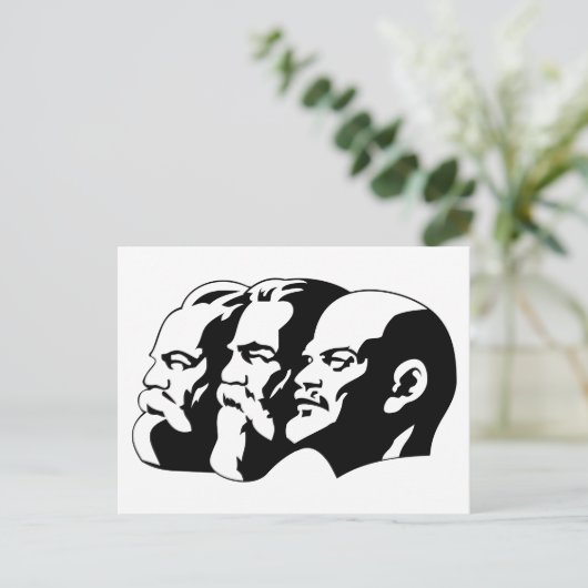 Lenin, Marx, Engels, Soviet Union, Communism ポストカード (スタンド正面)