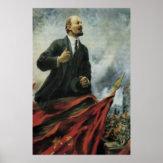 Lenin Portrait Soviet Propaganda Poster - CCCP ポスター (正面)