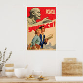 Lenin Soviet Propaganda Poster, CCCP Communism ポスター (キッチン)