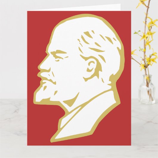 Lenin, USSR, CCCP, Soviet Union, Communism カード (黄色い花)