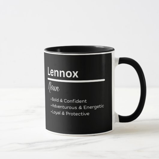 Lennox Boy Name Definition Personalized Mug マグカップ (右)