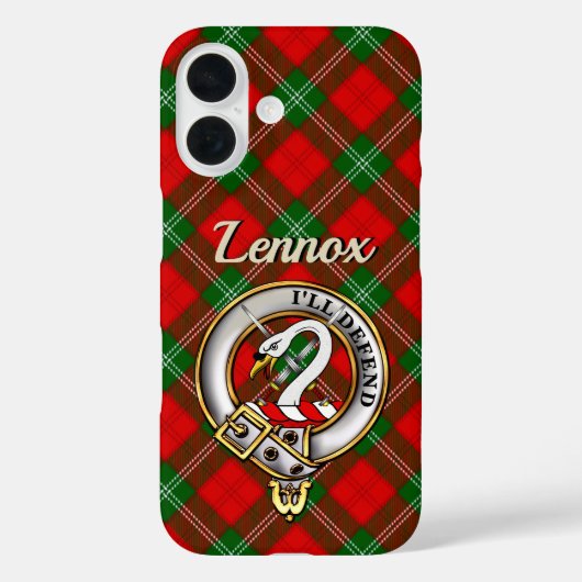 Lennox Clan バッジとタータン柄 iPhone / iPad カバー (裏面)