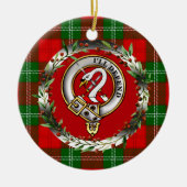 Lennox Clan Badge & Tartan Personalized Christmas セラミックオーナメント (正面)