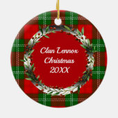 Lennox Clan Badge & Tartan Personalized Christmas セラミックオーナメント (裏面)