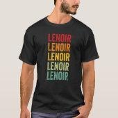 Lenoir County North Carolina Rainbow Text Tシャツ (正面)