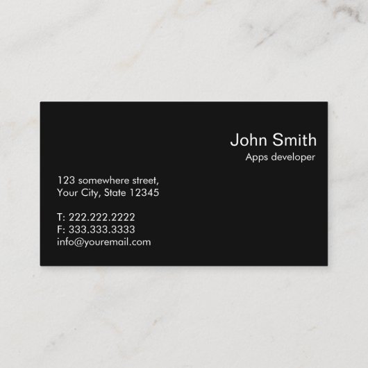 Lens Flare Apps開発者用名刺 名刺 (裏面)