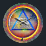 Lens Of Providence Wall Clock ラージ壁時計<br><div class="desc">The Lens of Providence is the circular ring of glowing energy through which the eye of God watches over all creation. Based on ancient traditional iconography it remains timeless as a symbol of omnipotence framed within the equilateral triangle of power, wisdom and compassion. Compose your mind, purify your soul and...</div>