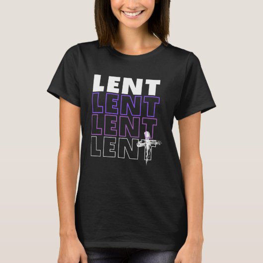 LENT Typography with ash cross Tシャツ (正面)