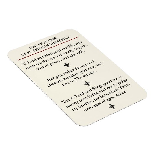 Lenten祈りの言葉のSt. Ephraimザシリア マグネット (右側)