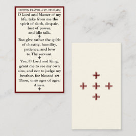 Lenten祈りの言葉のSt. Ephraimシリアのミニカード 名刺