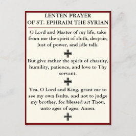Lenten祈りの言葉のSt. Ephraim the Syrian – カード