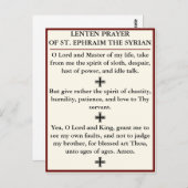 Lenten祈りの言葉のSt. Ephraim the Syrian – カード (正面/裏面)